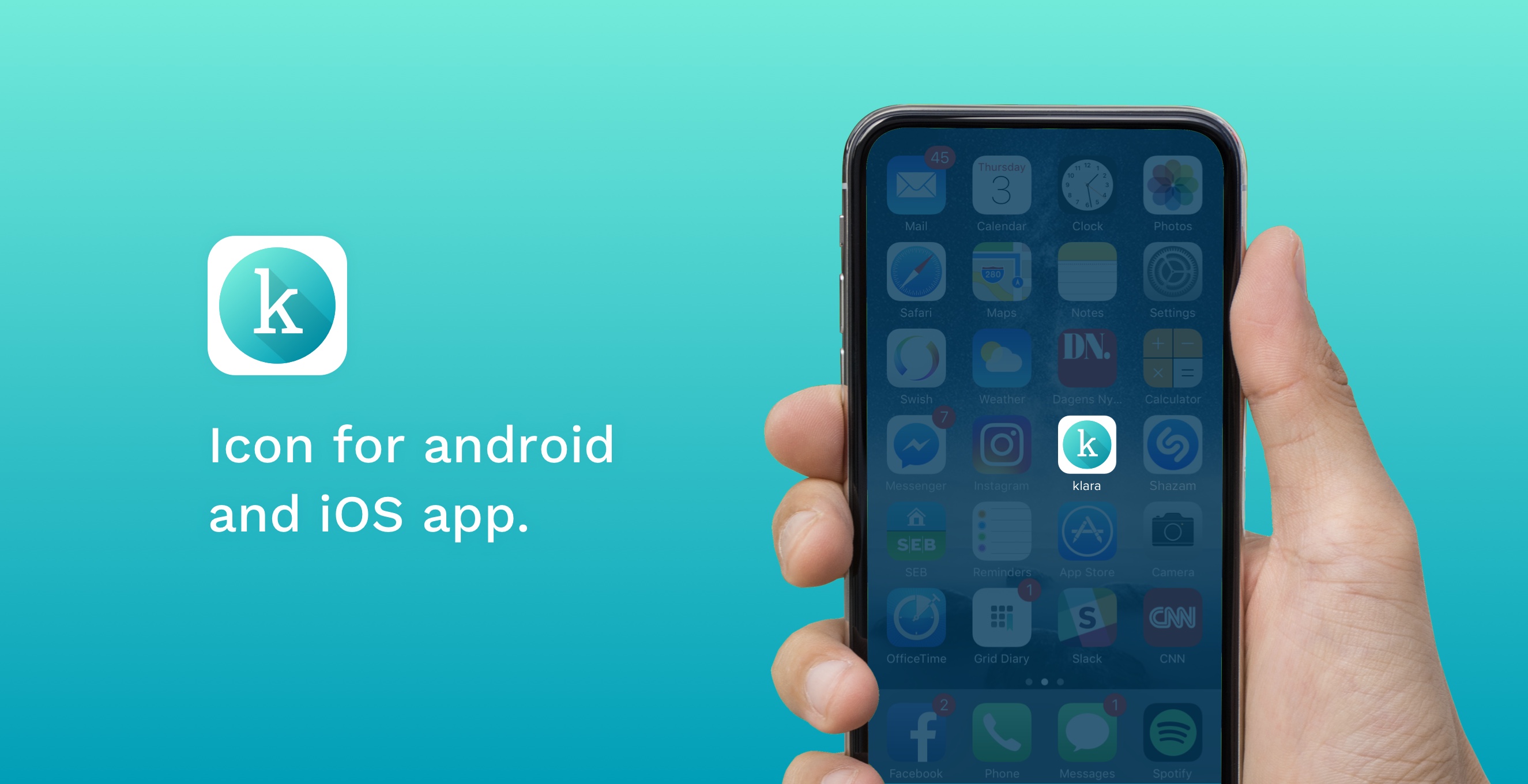 Klara Fastigheter android and iOS app icon design