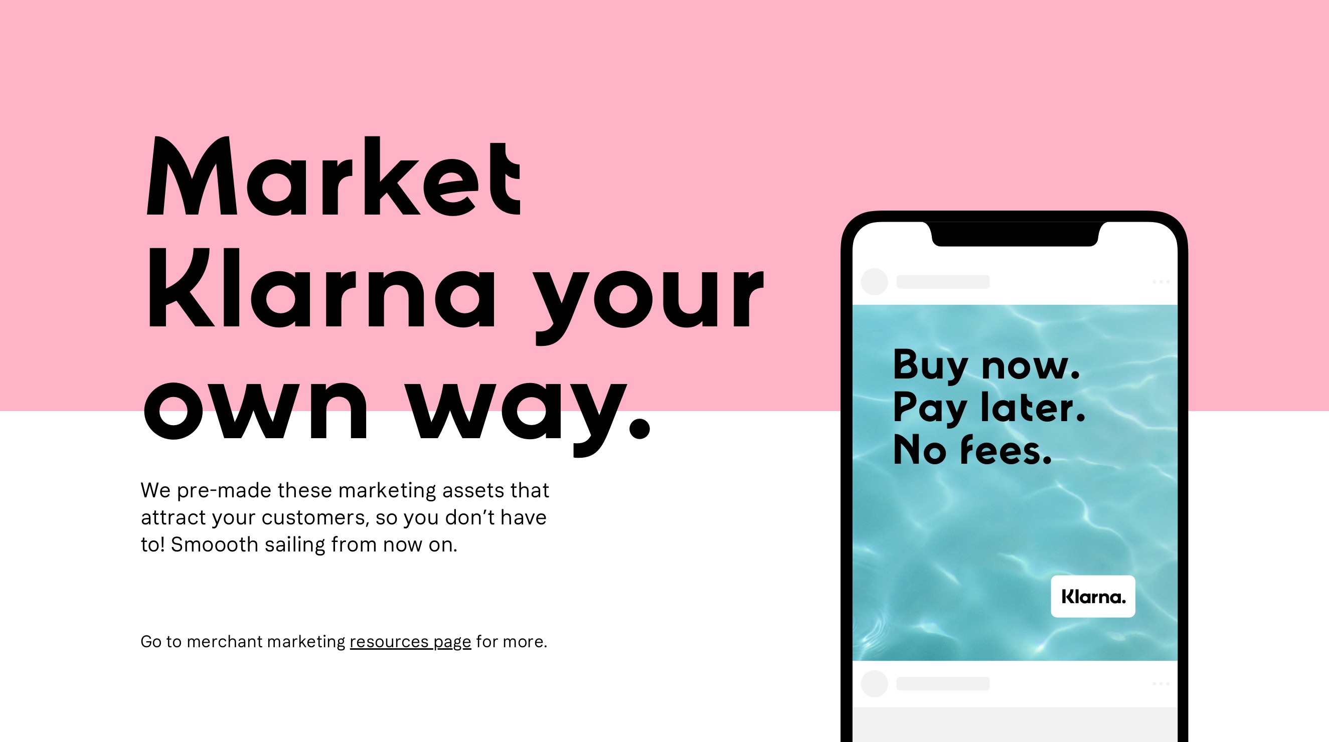 Klarna marketing resources page banner design
