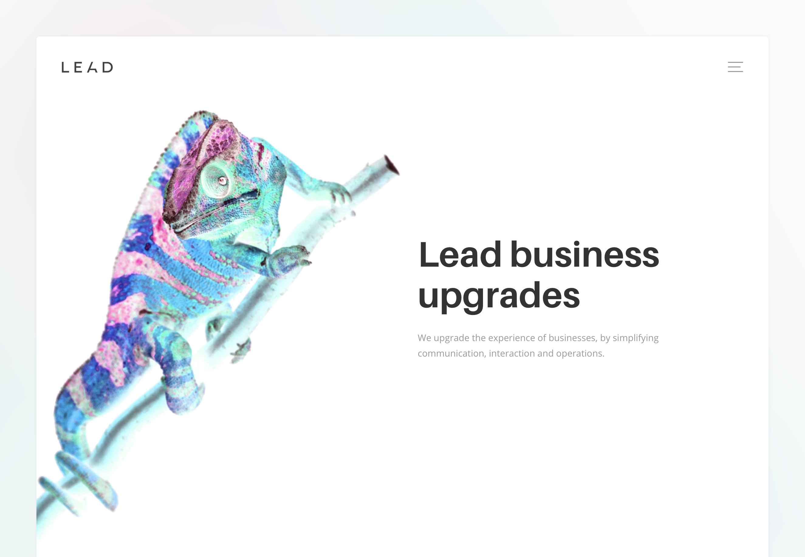 Lead XD web page design top